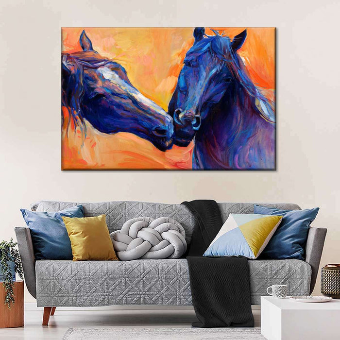 ElephantStock Blue Horses Wall Art