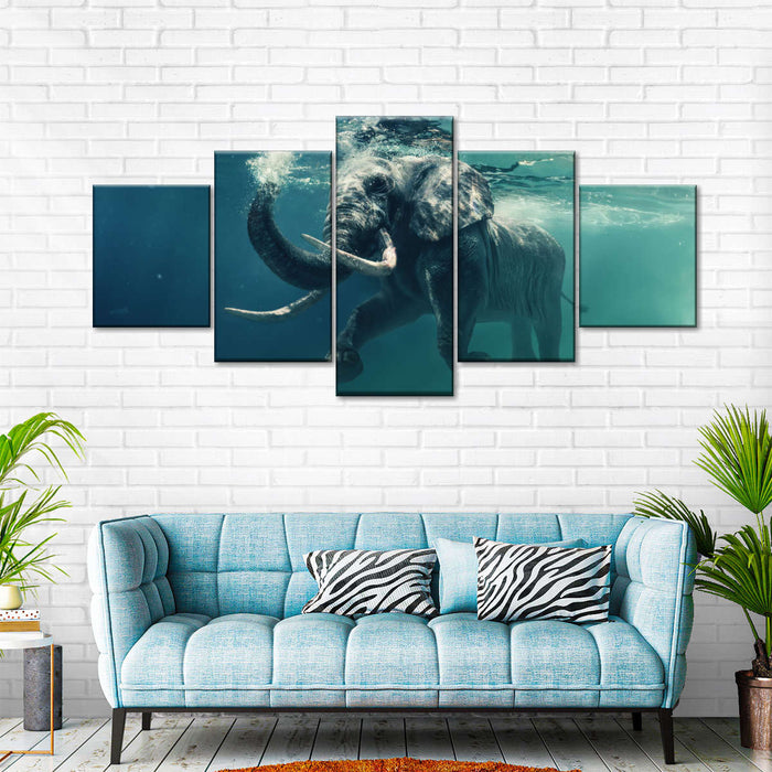 ElephantStock Swimming Elephant Wall Art