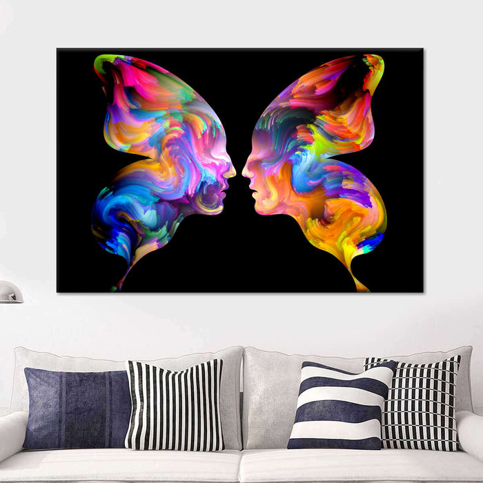 ElephantStock Abstract Butterfly Faces Wall Art