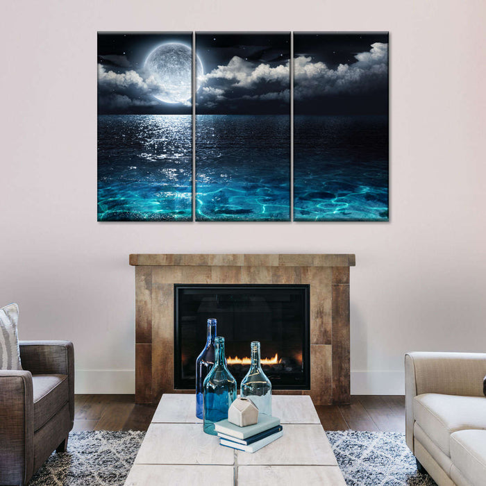 ElephantStock Romantic Full Moon Wall Art