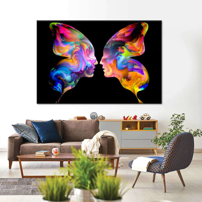 ElephantStock Abstract Butterfly Faces Wall Art