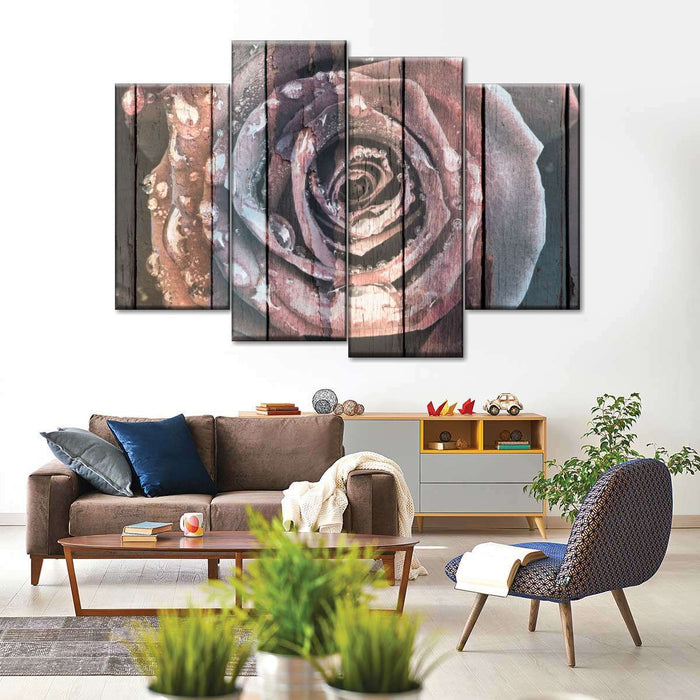 ElephantStock Colorful Wooden Rose Wall Art