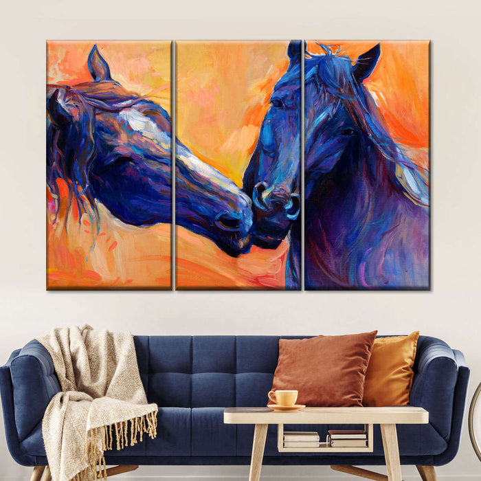 ElephantStock Blue Horses Wall Art