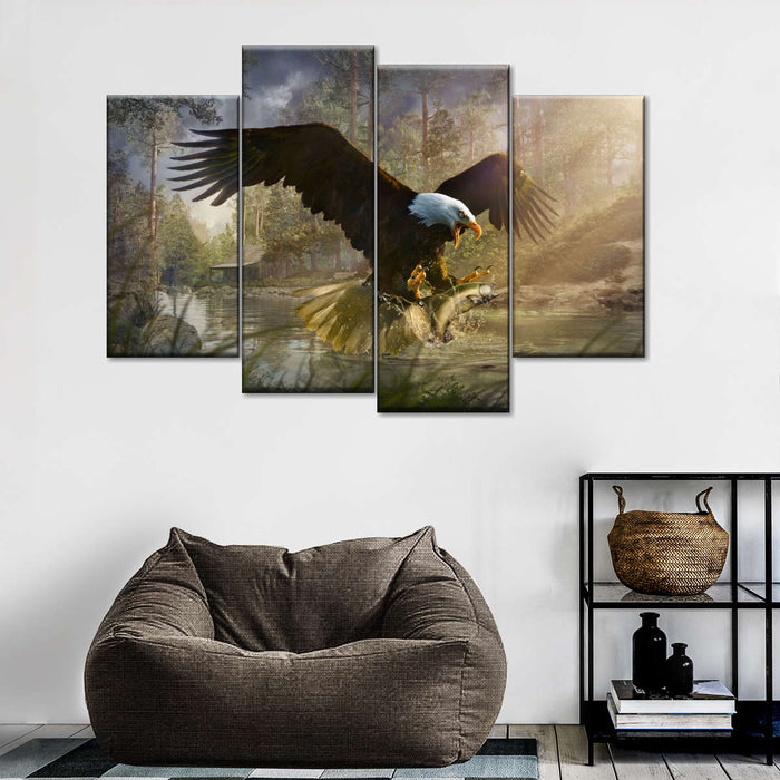 ElephantStock Bald Eagle Catching Fish Wall Art