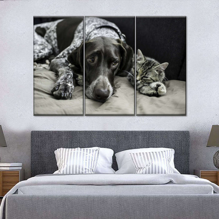 ElephantStock Dog And Cat Friends Wall Art