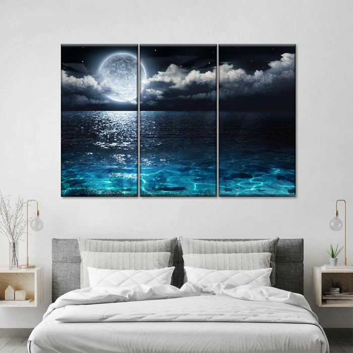 ElephantStock Romantic Full Moon Wall Art