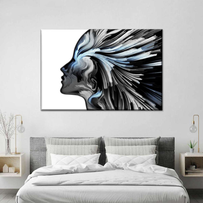 ElephantStock Abstract Silver Profile Colors Wall Art