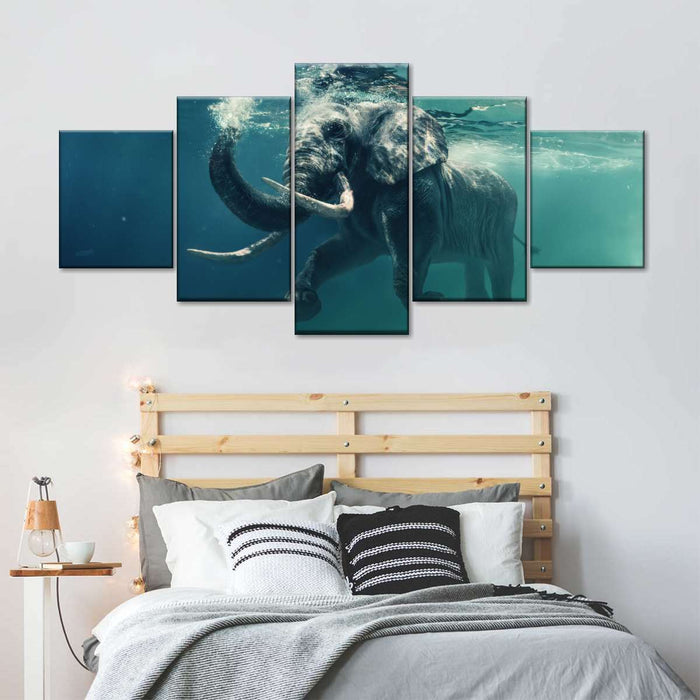 ElephantStock Swimming Elephant Wall Art