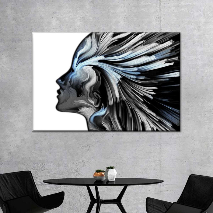 ElephantStock Abstract Silver Profile Colors Wall Art