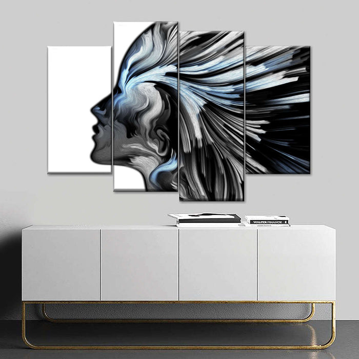 ElephantStock Abstract Silver Profile Colors Wall Art