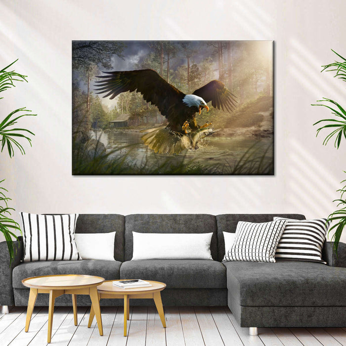 ElephantStock Bald Eagle Catching Fish Wall Art