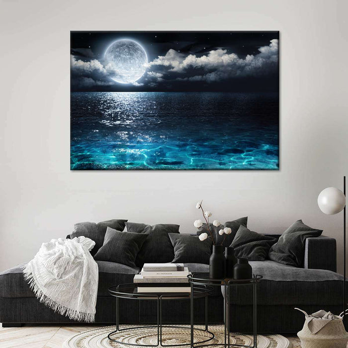 ElephantStock Romantic Full Moon Wall Art