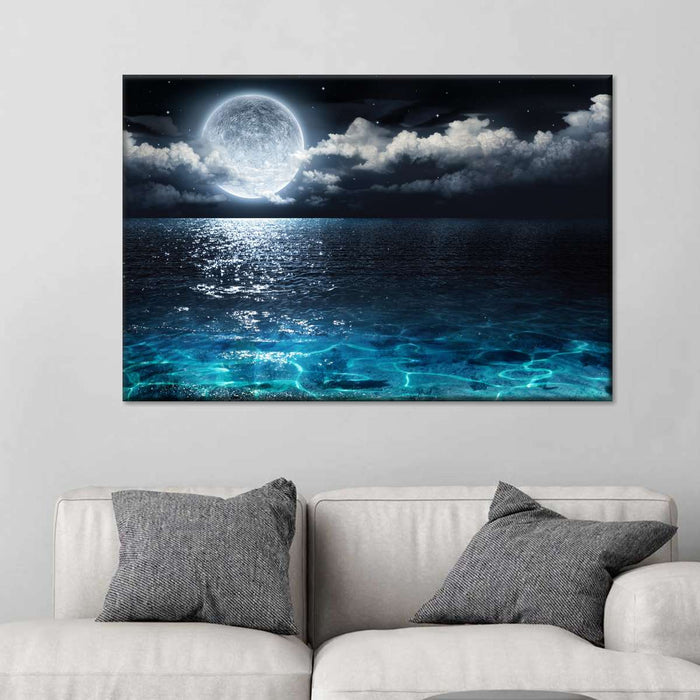 ElephantStock Romantic Full Moon Wall Art