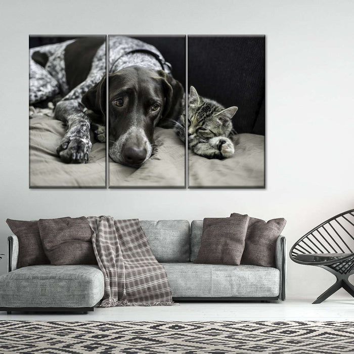 ElephantStock Dog And Cat Friends Wall Art