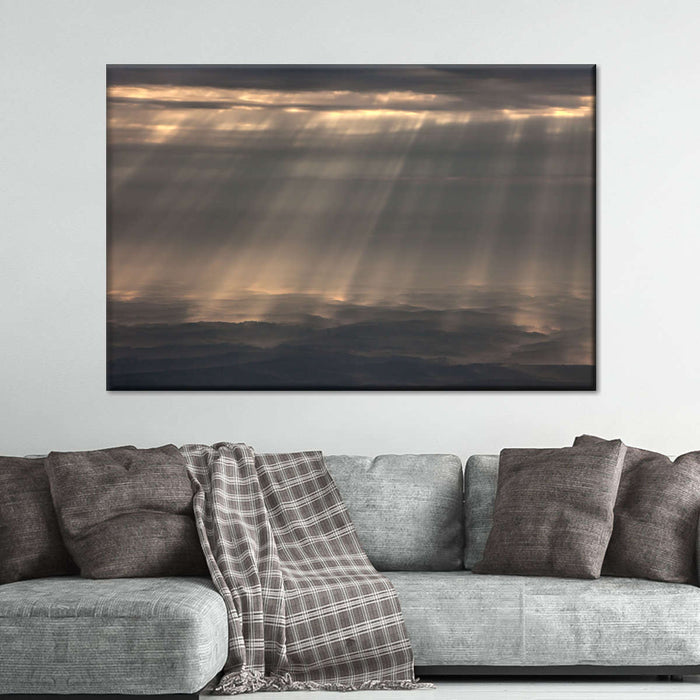 ElephantStock Sunrays And Cloudy Sky Wall Art