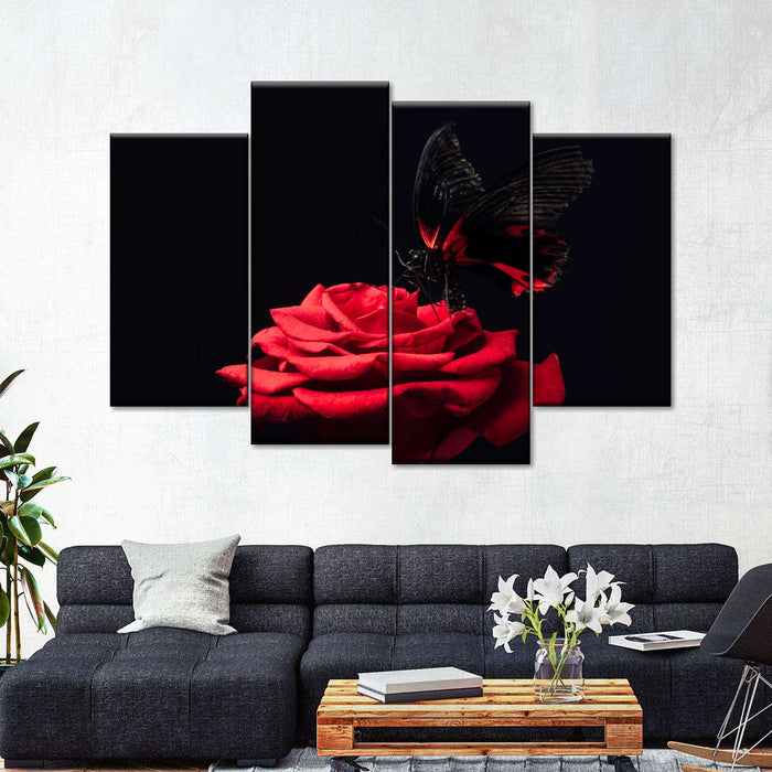 ElephantStock Butterfly Kissing The Rose Wall Art