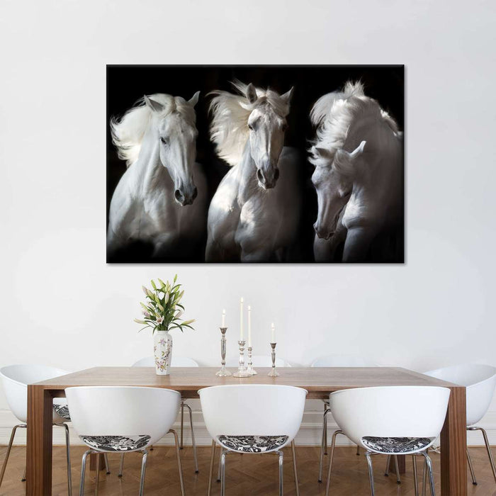 ElephantStock Three White Horses Wall Art