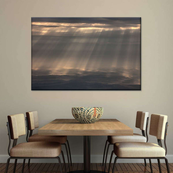 ElephantStock Sunrays And Cloudy Sky Wall Art