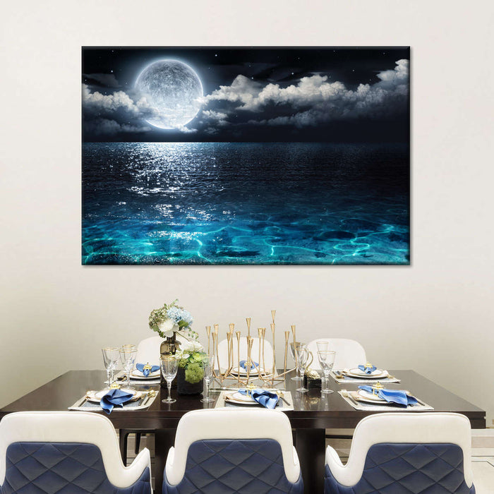 ElephantStock Romantic Full Moon Wall Art