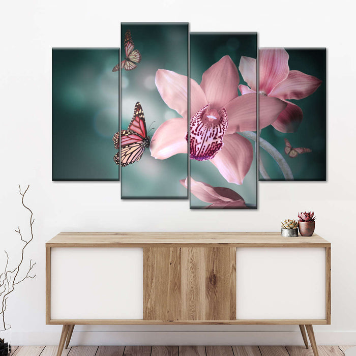 ElephantStock Butterfly Orchid Wall Art