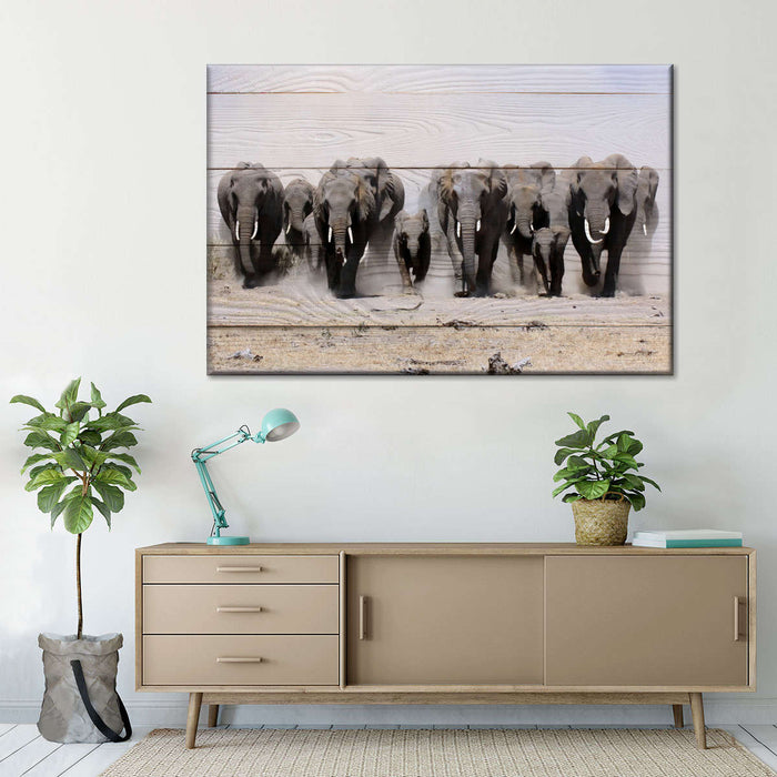 ElephantStock Elephants In Motion Wall Art