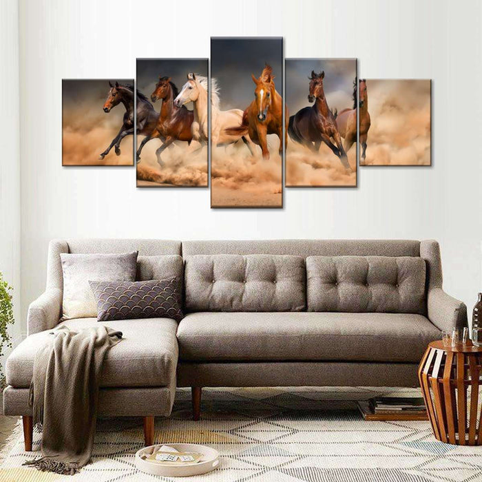 ElephantStock Desert Roaming Horses Wall Art