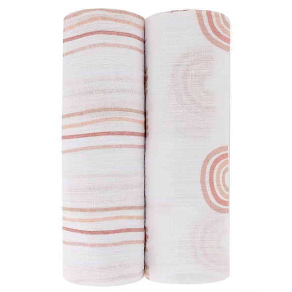 Ely's & Co. 2 Pack Cotton Muslin Swaddle Blanket