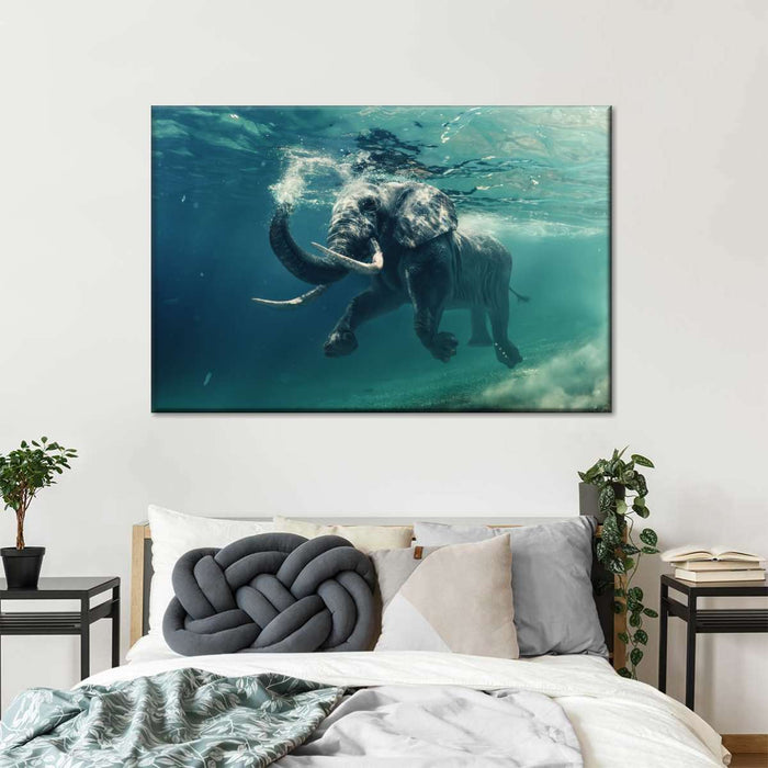 ElephantStock Swimming Elephant Wall Art