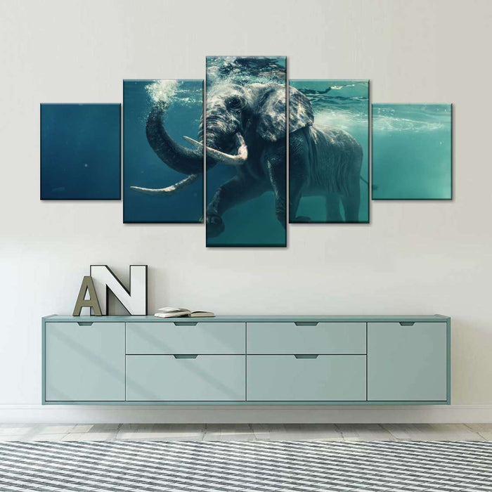 ElephantStock Swimming Elephant Wall Art