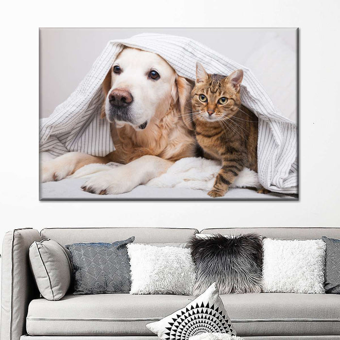 ElephantStock Cozy Dog And Cat Wall Art