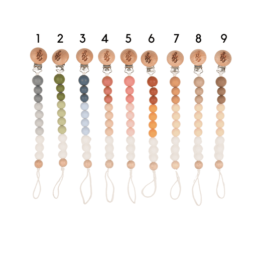 Bebe Sweeny MIA | Tri-color Handmade Pacifier Clips