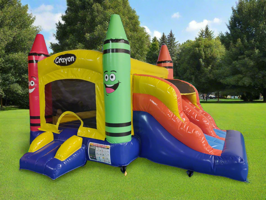 HullaBalloo Mini Crayon Bounce House Slide