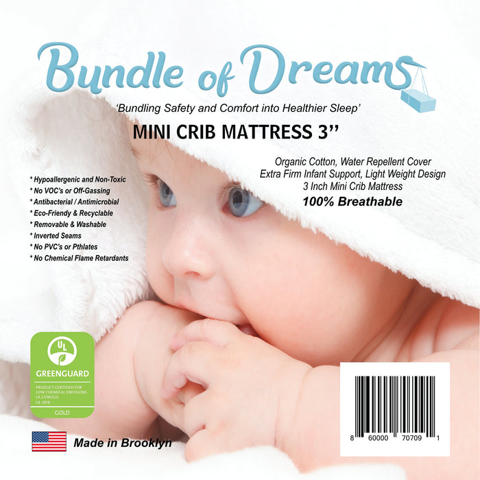 Bundle of Dreams 3" Breathable Mini Crib Mattress