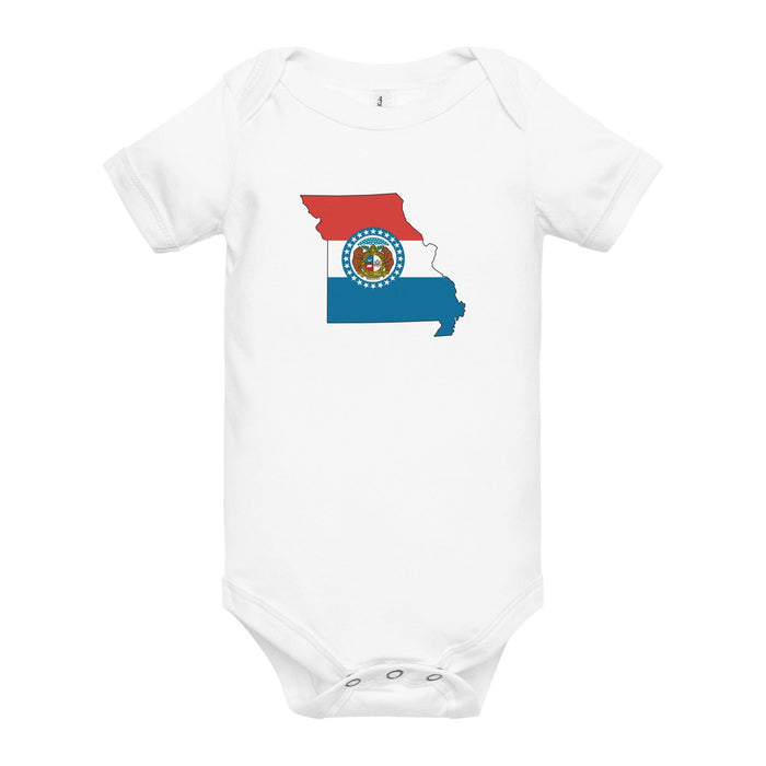 Little Hometown Missouri Flag Baby Onesie