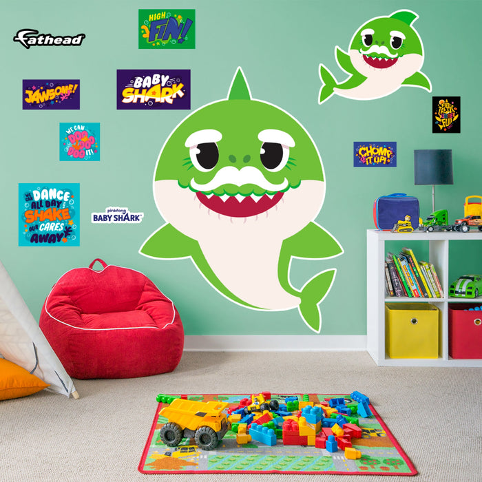 Fathead Baby Shark: Grandpa Shark RealBig - Officially Licensed Nickelodeon Removable Adhesive Decal