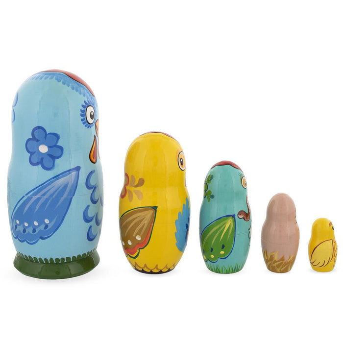 BestPysanky The Chicken Family Wooden Nesting Dolls