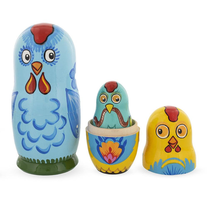 BestPysanky The Chicken Family Wooden Nesting Dolls