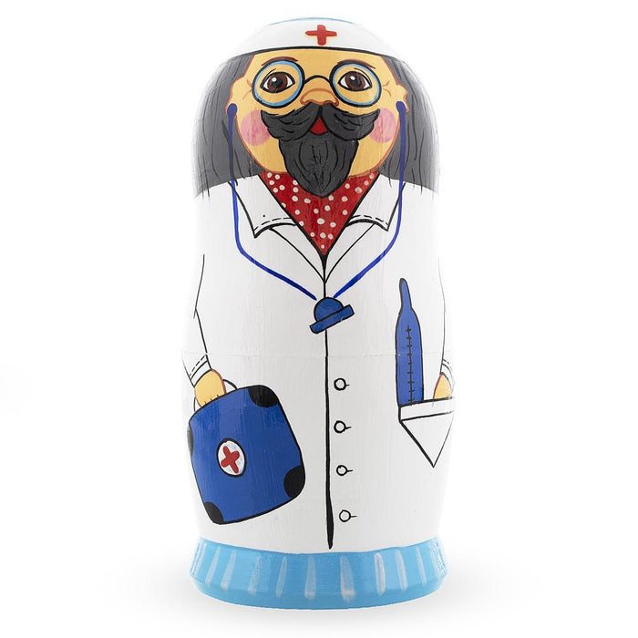 BestPysanky Doctor & Nurses Wooden Nesting Dolls