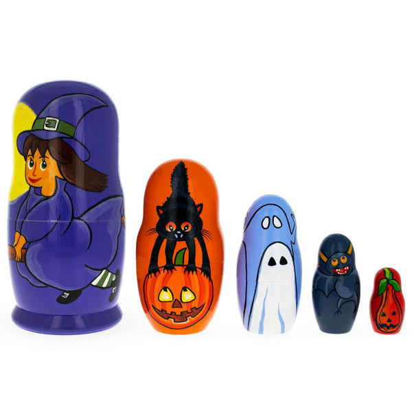 BestPysanky Halloween Girl Wooden Nesting Dolls 5.75 Inches