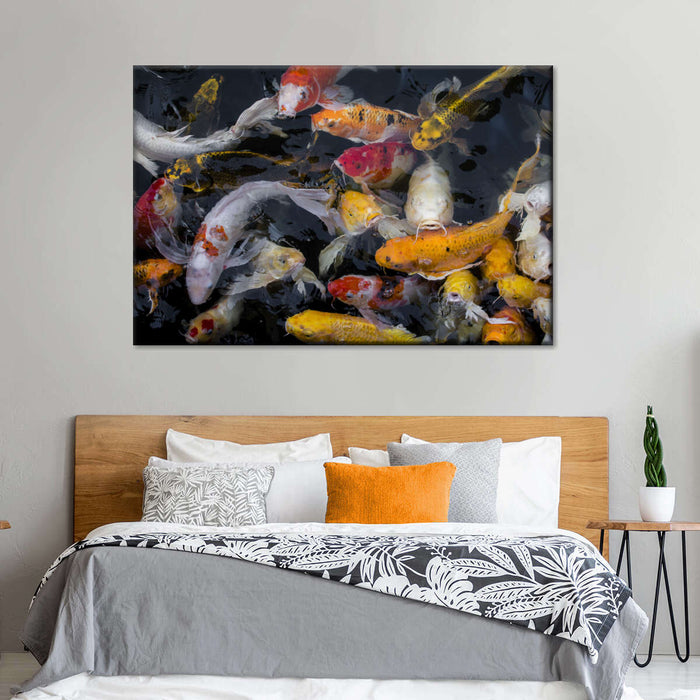 ElephantStock Abundant Koi Fish Wall Art