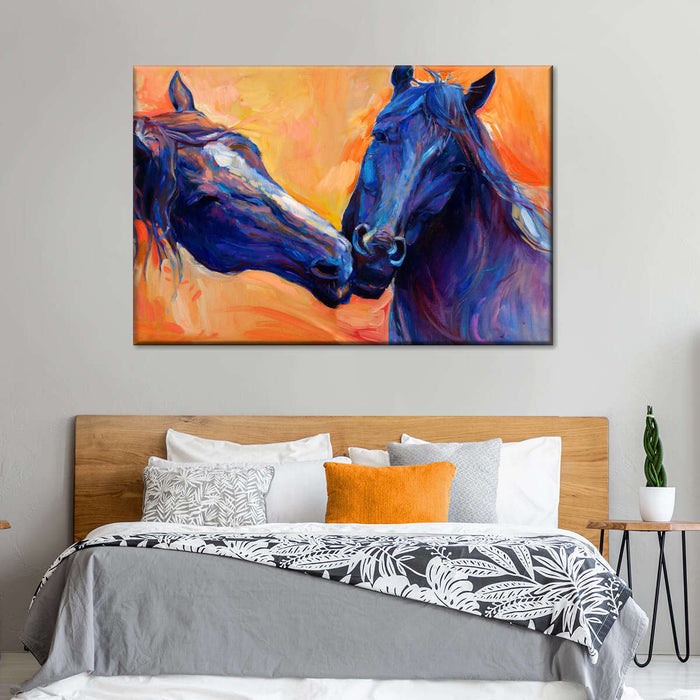 ElephantStock Blue Horses Wall Art