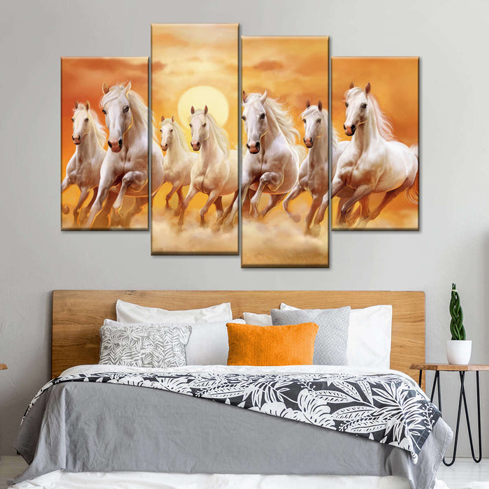 ElephantStock Seven Running Horses Wall Art