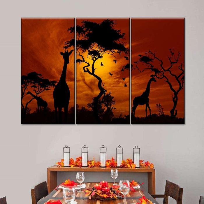 ElephantStock Silhouetted African Giraffes Wall Art