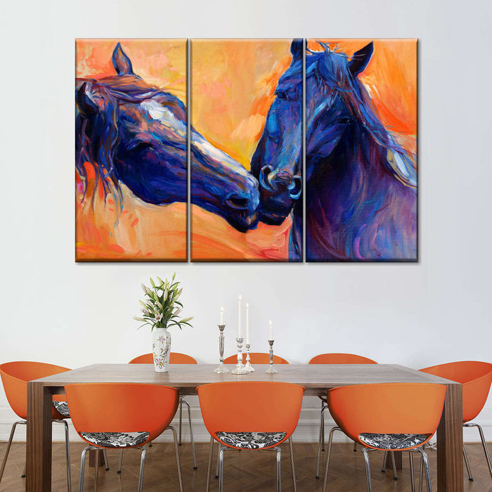 ElephantStock Blue Horses Wall Art