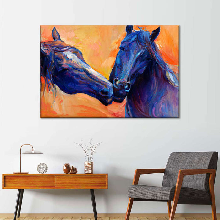 ElephantStock Blue Horses Wall Art