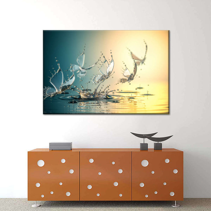 ElephantStock Aqua Butterflies Wall Art