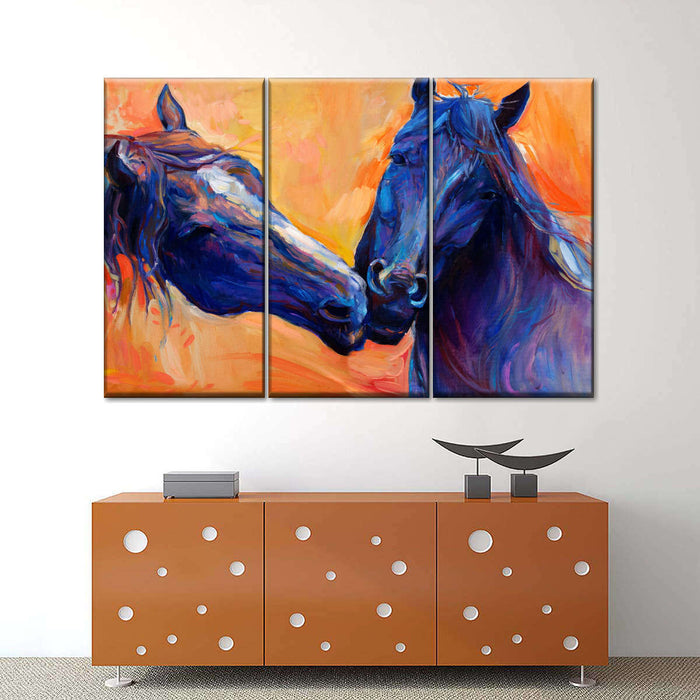 ElephantStock Blue Horses Wall Art