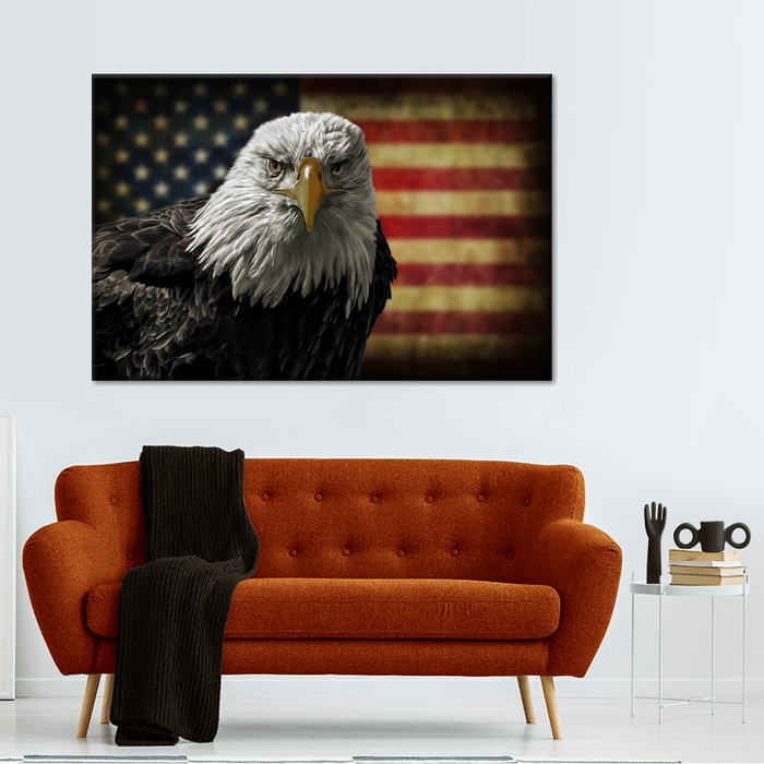 ElephantStock Eagle And Flag Of America Wall Art