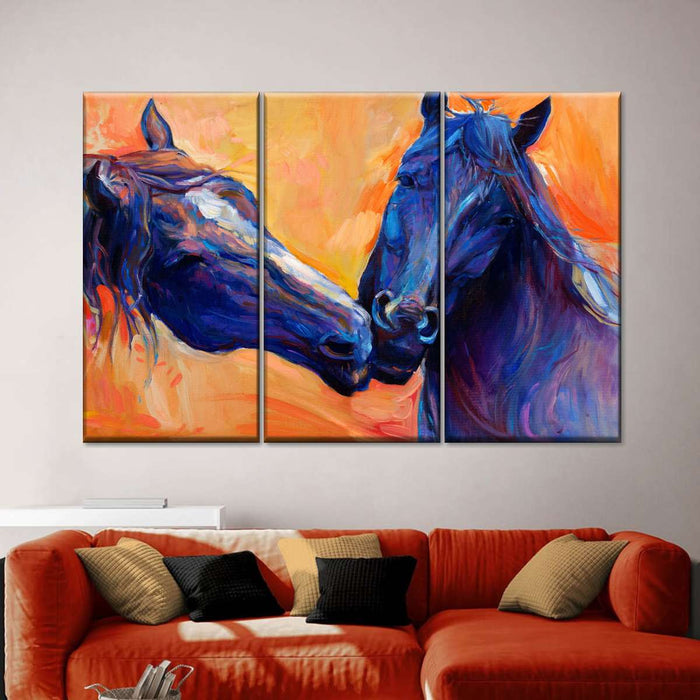 ElephantStock Blue Horses Wall Art