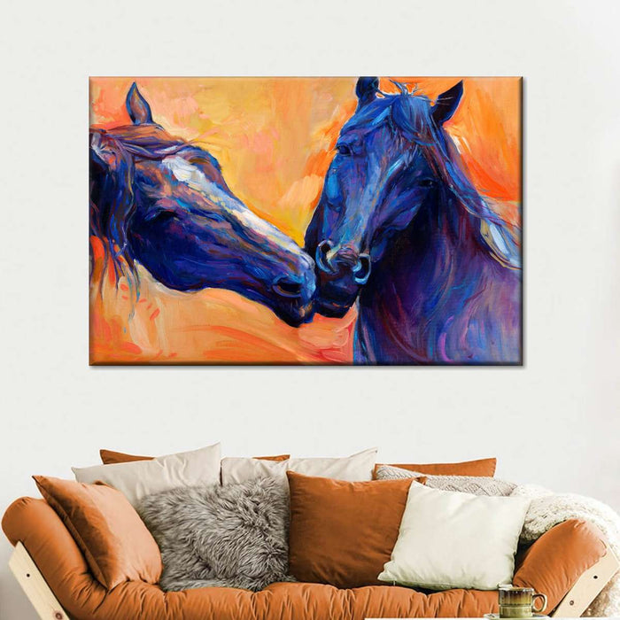 ElephantStock Blue Horses Wall Art